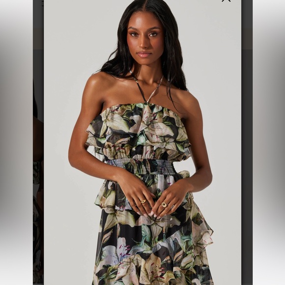 Floral Halter Maxi Dress - Picture 5 of 6